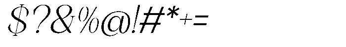 Axerifa Italic Font OTHER CHARS