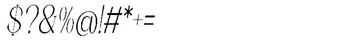 Axerifa Light Condensed Italic Font OTHER CHARS