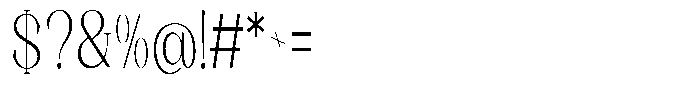 Axerifa Light Condensed Font OTHER CHARS