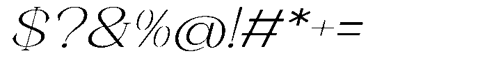 Axerifa Light Expanded Italic Font OTHER CHARS