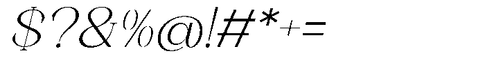 Axerifa Light Semi Expanded Italic Font OTHER CHARS