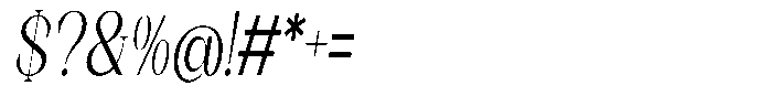 Axerifa Medium Condensed Italic Font OTHER CHARS