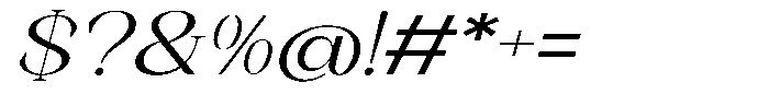 Axerifa Medium Expanded Italic Font OTHER CHARS