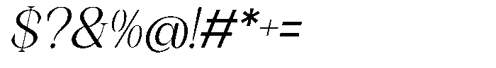Axerifa Medium Italic Font OTHER CHARS