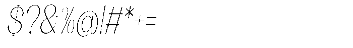 Axerifa Thin Condensed Italic Font OTHER CHARS