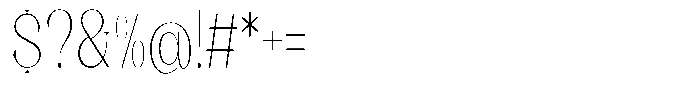 Axerifa Thin Condensed Font OTHER CHARS