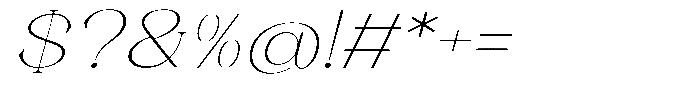 Axerifa Thin Expanded Italic Font OTHER CHARS
