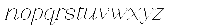 Axerifa Thin Expanded Italic Font LOWERCASE