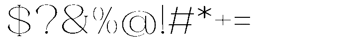 Axerifa Thin Expanded Font OTHER CHARS