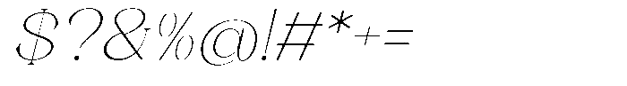 Axerifa Thin Semi Expanded Italic Font OTHER CHARS