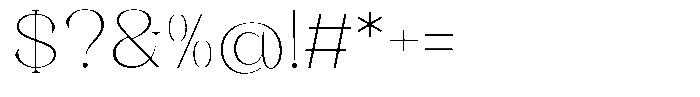 Axerifa Thin Semi Expanded Font OTHER CHARS