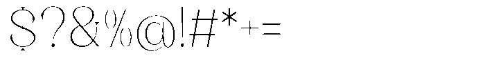 Axerifa Thin Font OTHER CHARS