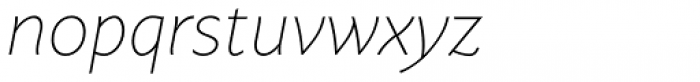 Axios Thin Italic Font LOWERCASE