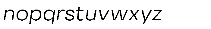 Ayr Neutral Extra Light Italic Font LOWERCASE