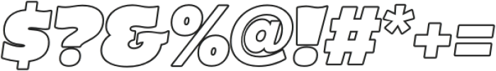 Azero ExtraBold Italic Outline otf (700) Font OTHER CHARS