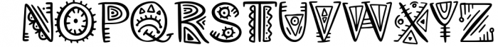 Aztec Soul. Tribal font with extras. Font UPPERCASE