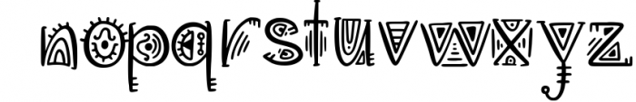 Aztec Soul. Tribal font with extras. Font LOWERCASE