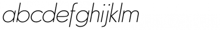 Azur Thin Italic Font LOWERCASE