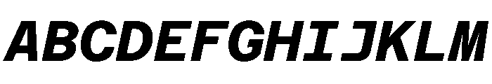 Azeret TRIAL MonoBoldItalic Instance Font UPPERCASE