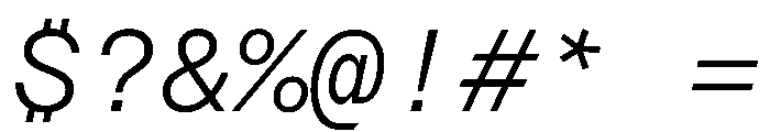 Azeret TRIAL MonoLightItalic Instance Font OTHER CHARS