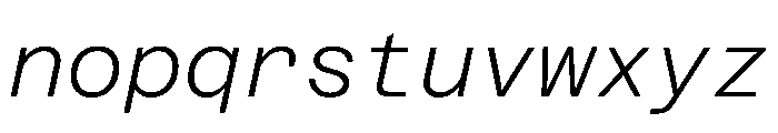Azeret TRIAL MonoLightItalic Instance Font LOWERCASE