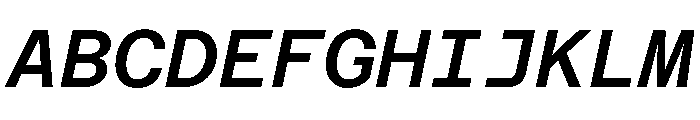 Azeret TRIAL MonoMediumItalic Instance Font UPPERCASE