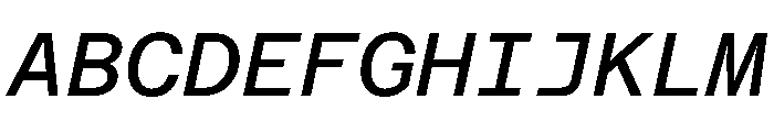 Azeret TRIAL MonoRegularItalic Instance Font UPPERCASE