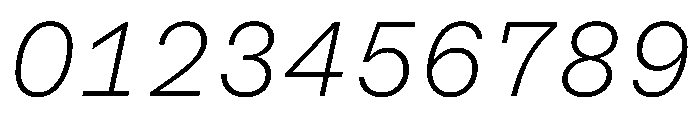 Azeret TRIAL MonoThinItalic Instance Font OTHER CHARS