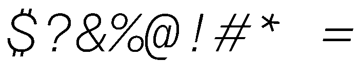 Azeret TRIAL MonoThinItalic Instance Font OTHER CHARS
