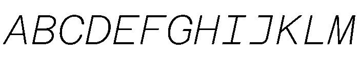 Azeret TRIAL MonoThinItalic Instance Font UPPERCASE