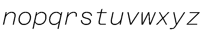 Azeret TRIAL MonoThinItalic Instance Font LOWERCASE