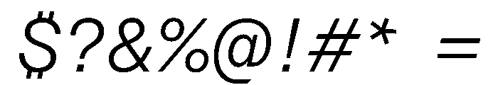 Azeret TRIAL SemiMonoLightItalic Instance Font OTHER CHARS