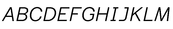 Azeret TRIAL SemiMonoLightItalic Instance Font UPPERCASE