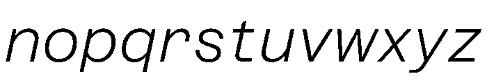 Azeret TRIAL SemiMonoLightItalic Instance Font LOWERCASE