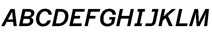 Azeret TRIAL SemiMonoMediumItalic Instance Font UPPERCASE