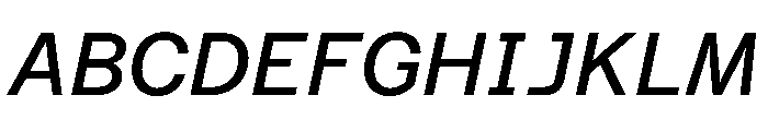 Azeret TRIAL SemiMonoRegularItalic Instance Font UPPERCASE