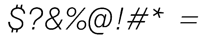 Azeret TRIAL SemiMonoThinItalic Instance Font OTHER CHARS