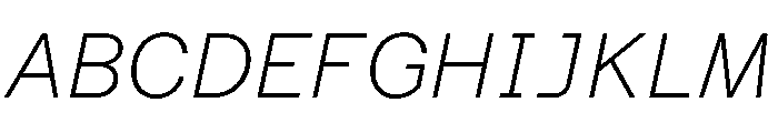Azeret TRIAL SemiMonoThinItalic Instance Font UPPERCASE