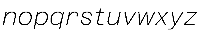 Azeret TRIAL SemiMonoThinItalic Instance Font LOWERCASE