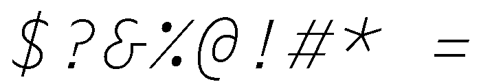 Balneario Thin Italic Font OTHER CHARS