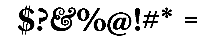 Baskerville Bold Font OTHER CHARS