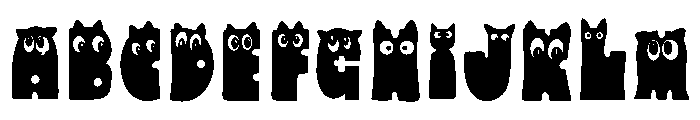Baby Cat Eyes Font UPPERCASE
