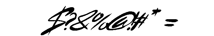 BackAlle-Slant Font OTHER CHARS