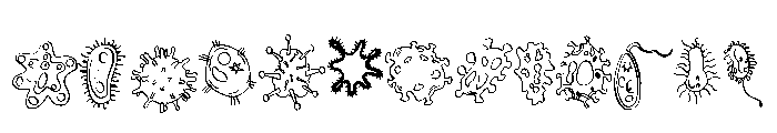 Bacteria  Doodle Font UPPERCASE