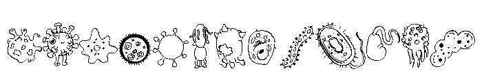 Bacteria  Doodle Font UPPERCASE