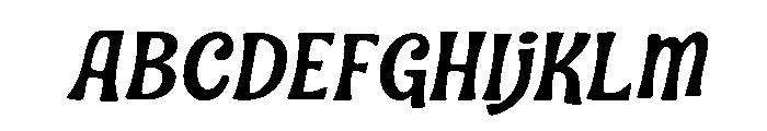 Bad Night Slant Regular Font UPPERCASE