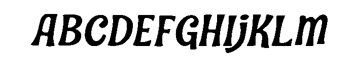 BadNightSlant-Regular Font UPPERCASE