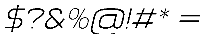 Balikan Thin Italic Font OTHER CHARS