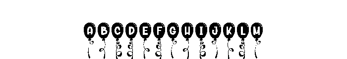 Balloon Birthday Font UPPERCASE