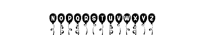 Balloon Birthday Font UPPERCASE